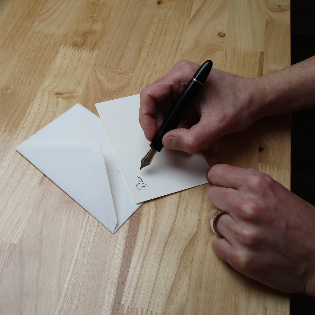 Handwritten letter with fountain pen