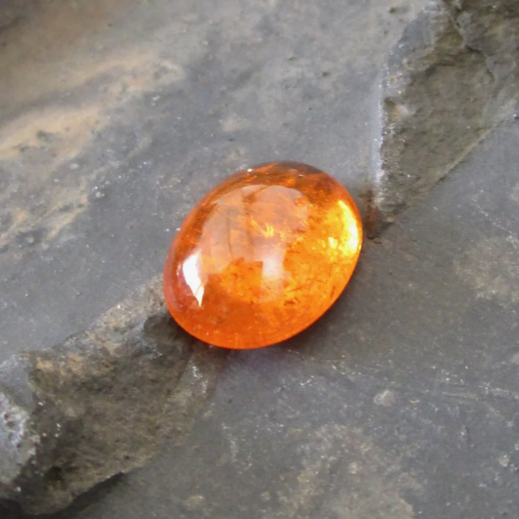 Natural gemstone with visible inclusions formed during natural growth
