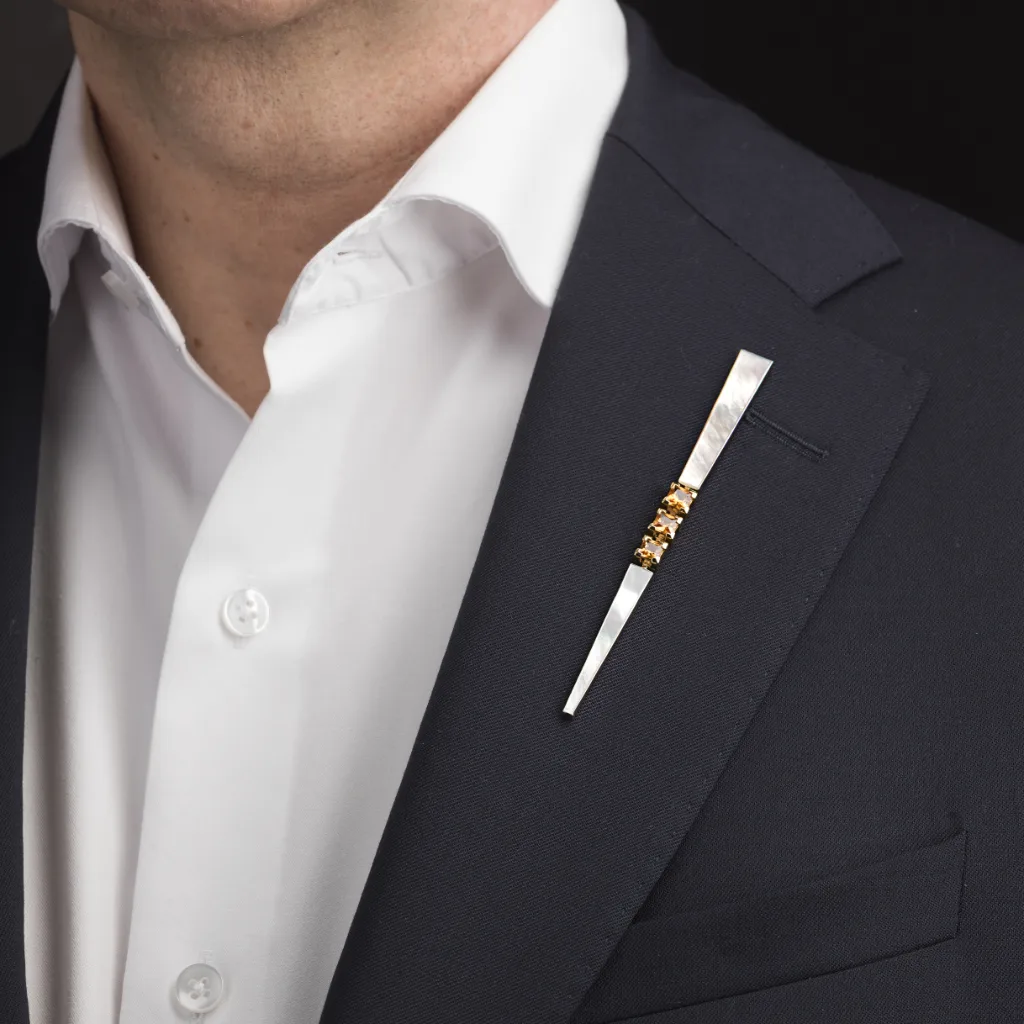 Handmade brooch worn on clothing